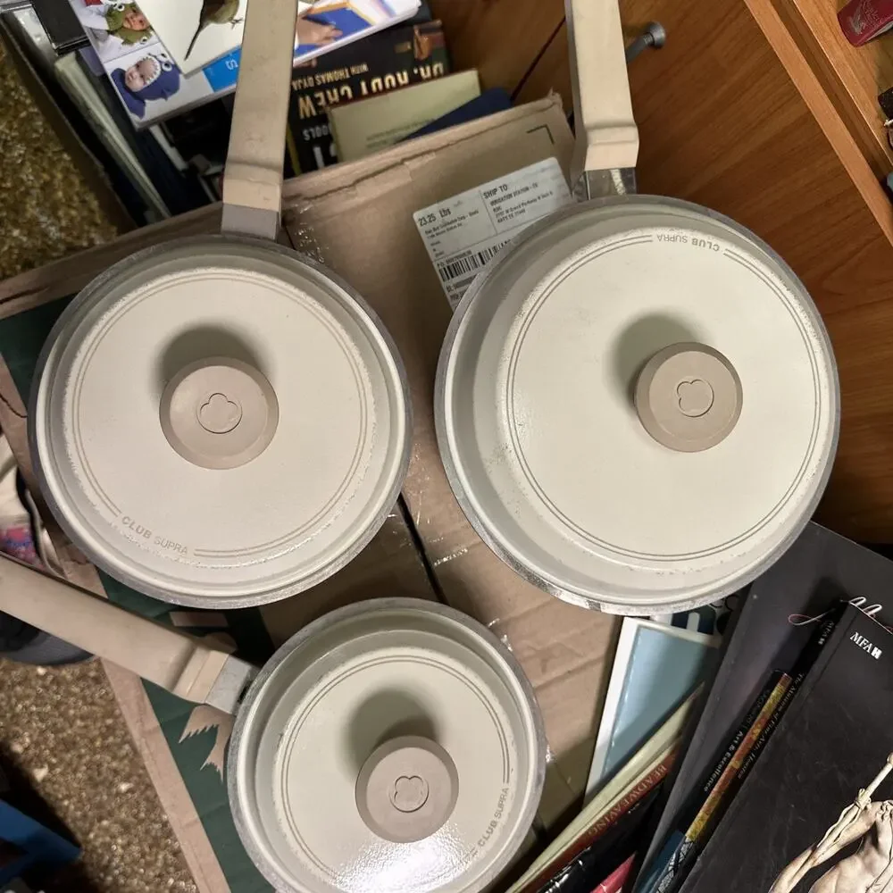 Vintage Club Supra Aluminum Almond Pan Dutch‎ Oven Stock Pots Non-Stick With Lid
